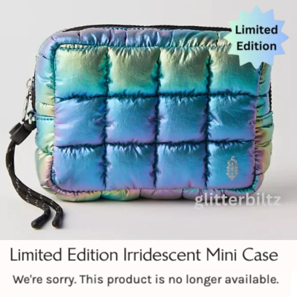 Free People Quilted Carryall Mini Case Limited Edition Irridescent Nebula